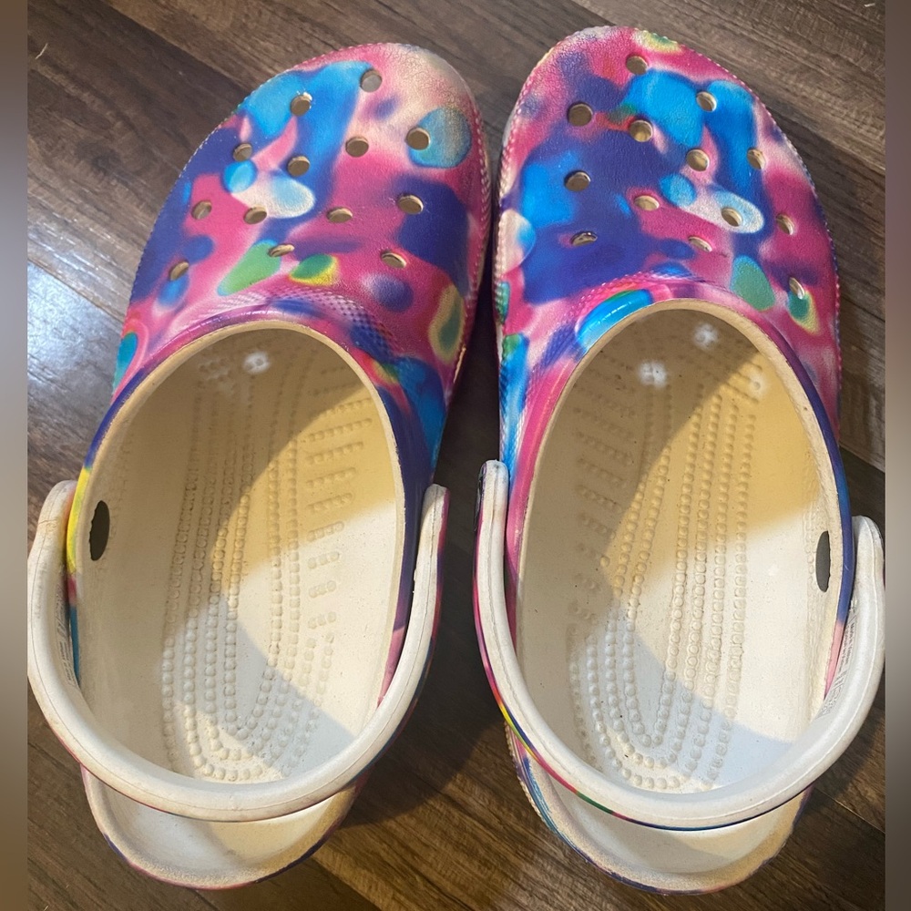 Multi colored Crocs